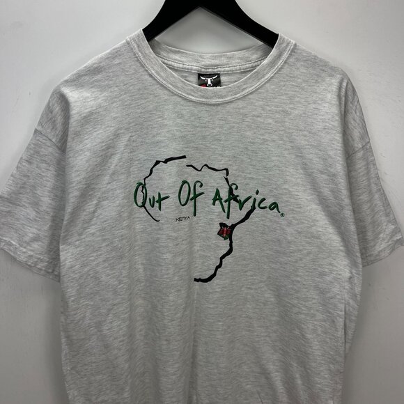 Vintage Out of Africa Kenya Nomadsaya Graphic Tee Large Gray Adult Unisex Fit - Picture 14 of 16